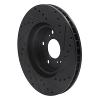 R1 Concepts R1 05-12 Acura RL Front Left Drilled & Slotted Black Brake Rotor