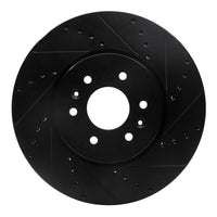 R1 Concepts R1 09-10 Kia BORREGO Front Right Drilled & Slotted Black Brake Rotor