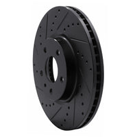 R1 Concepts R1 13-20 Ford Special SERVICE POLICE Sedan Front Left Drilled & Slotted Black Brake Rotor