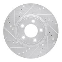 R1 Concepts R1 06-08 Jaguar S-Type Front Left Drilled & Slotted Silver Brake Rotor