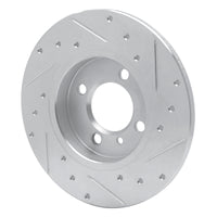 R1 Concepts R1 84-85 BMW 318I Front Left Drilled & Slotted Silver Brake Rotor