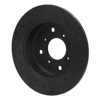 R1 Concepts R1 87-90 Acura Legend Rear Left Drilled & Slotted Black Brake Rotor