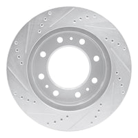 R1 Concepts R1 06-11 Cadillac DTS Front Right Drilled & Slotted Silver Brake Rotor