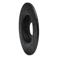 R1 Concepts R1 11-15 Honda CR-Z Rear Right Drilled & Slotted Black Brake Rotor