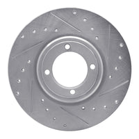 R1 Concepts R1 69-89 Peugeot 504 Front Right Drilled & Slotted Silver Brake Rotor