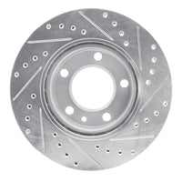 R1 Concepts R1 82-89 BMW 535I Front Left Drilled & Slotted Silver Brake Rotor