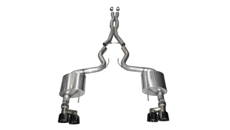 CORSA Performance Corsa 2015-2017 Ford Mustang GT 5.0 3in Cat Back Exhaust Black Quad Tips (Xtreme)