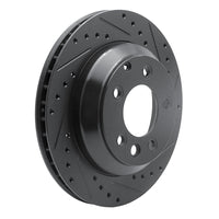 R1 Concepts R1 03-18 Audi Q7 Rear Right Drilled & Slotted Black Brake Rotor