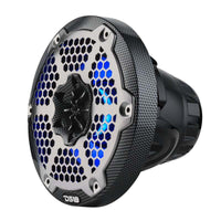 DS18 Hybrid Marine Speaker w/ Driver And RGB LED 6.5in 2-Way 250 Watts RMS 4 ohm Crbn Fiber w/ Cover