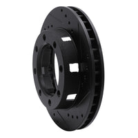 R1 Concepts R1 71-91 Chevrolet P30 Van Front Right Drilled & Slotted Black Brake Rotor