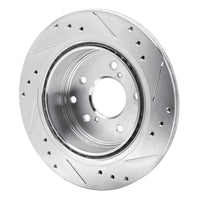 R1 Concepts R1 89-96 Nissan 300ZX Turbo Rear Left Drilled & Slotted Silver Brake Rotor