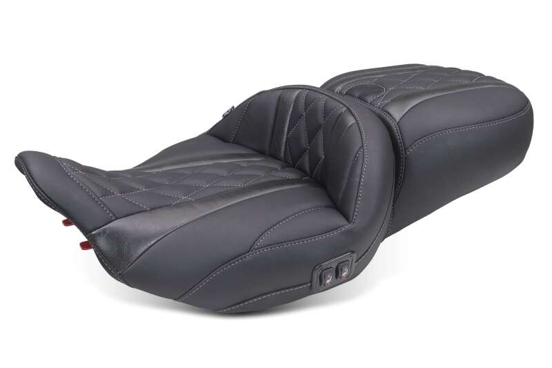 Mustang Motorcycle Mustang 23-26 Harley CVO Road Glide Street Glide Heated Deluxe Diamond ST 1pc 2Up Blk w/GM Thread