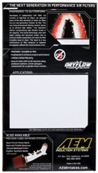 AEM Induction AEM Dryflow Air Filter for 07-16 Audi A4 1.8L TFSI