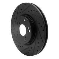 R1 Concepts R1 02-15 Acura CSX Front Left Drilled & Slotted Black Brake Rotor