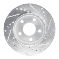 R1 Concepts R1 86-92 Ford Taurus (Excl SHO) Front Left Drilled & Slotted Silver Brake Rotor