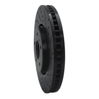 R1 Concepts R1 05-14 Infiniti FX45 Front Right Drilled & Slotted Black Brake Rotor