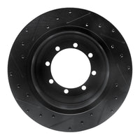 R1 Concepts R1 99-04 Ford F-350 Super Duty 4WD Rear Right Drilled & Slotted Black Brake Rotor