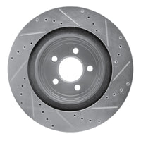 R1 Concepts R1 06-23 Dodge Magnum Rear Left Drilled & Slotted Silver Brake Rotor