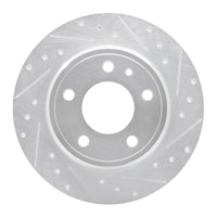R1 Concepts R1 87-92 BMW 735IL Rear Right Drilled & Slotted Silver Brake Rotor
