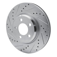 R1 Concepts R1 09-23 Dodge Challenger Front Left Drilled & Slotted Silver Brake Rotor