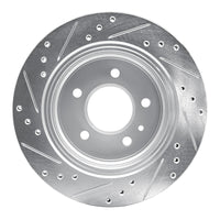 R1 Concepts R1 88-94 BMW 750IL Rear Right Drilled & Slotted Silver Brake Rotor