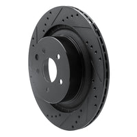 R1 Concepts R1 08-25 Infiniti Q60 Rear Left Drilled & Slotted Black Brake Rotor