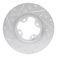 R1 Concepts R1 81-88 Nissan Maxima Front Right Drilled & Slotted Silver Brake Rotor