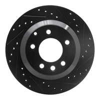R1 Concepts R1 03-18 Audi Q7 Rear Right Drilled & Slotted Black Brake Rotor