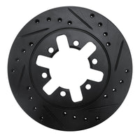 R1 Concepts R1 82-85 Nissan 720 Datsun Front Right Drilled & Slotted Black Brake Rotor