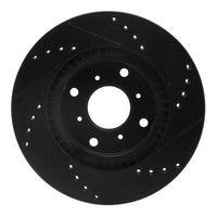 R1 Concepts R1 87-90 Acura Legend Front Left Drilled & Slotted Black Brake Rotor