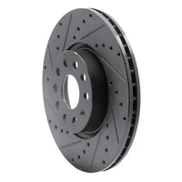 R1 Concepts R1 2005-2025 Audi A3 Sportback E-Tron Front Left Drilled & Slotted Black Brake Rotor