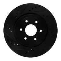 R1 Concepts R1 08-11 Nissan Pathfinder Front Left Drilled & Slotted Black Brake Rotor