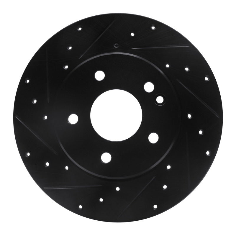 R1 Concepts R1 97-98 Mercedes-Benz C230 Front Left Drilled & Slotted Black Brake Rotor