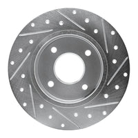 R1 Concepts R1 04-06 Nissan Sentra Rear Left Drilled & Slotted Silver Brake Rotor