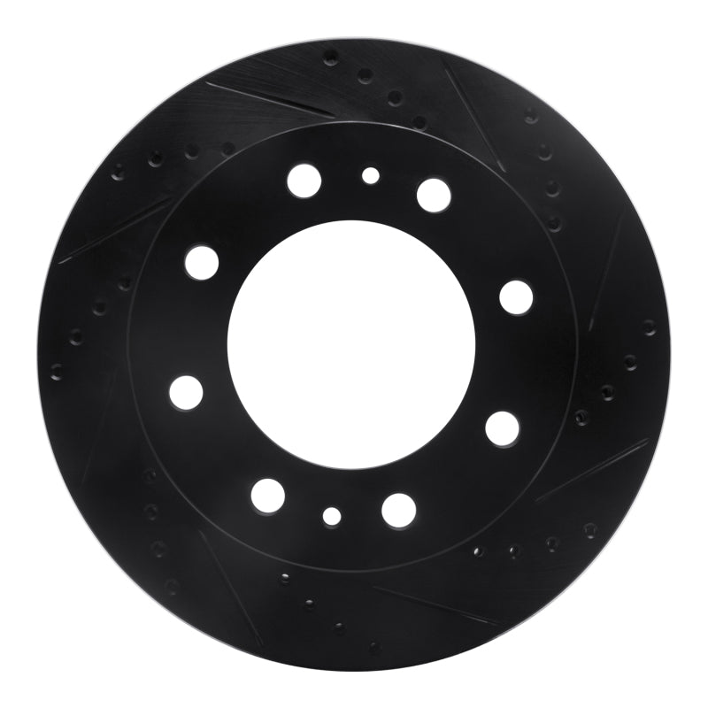 R1 Concepts R1 08-20 Ford E-Super Duty Rear Right Drilled & Slotted Black Brake Rotor