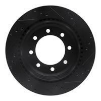 R1 Concepts R1 08-25 Ford E-150 Rear Left Drilled & Slotted Black Brake Rotor