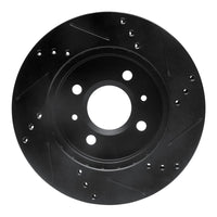 R1 Concepts R1 91-02 Saturn SL1 Front Left Drilled & Slotted Black Brake Rotor