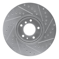 R1 Concepts R1 91-01 BMW 850CI Front Left Drilled & Slotted Silver Brake Rotor