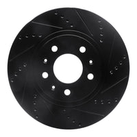 R1 Concepts R1 03-07 Cadillac CTS Front Right Drilled & Slotted Black Brake Rotor