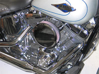 K&N Engineering K&N Street Round Metal Intake System - Harley-Davidson - Red Filter 6-8 Size 2.4in In Dia 2.5in H
