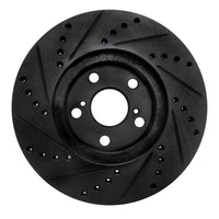 R1 Concepts R1 00-10 Pontiac Vibe Front Right Drilled & Slotted Black Brake Rotor