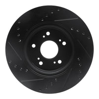 R1 Concepts R1 07-16 Acura RDX Front Right Drilled & Slotted Black Brake Rotor