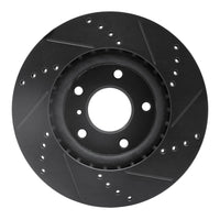 R1 Concepts R1 03-05 Infiniti G35 Front Left Drilled & Slotted Black Brake Rotor