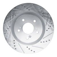 R1 Concepts R1 2021-2025 Acura TLX Front Right Drilled & Slotted Silver Brake Rotor