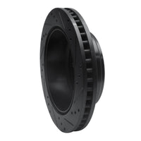 R1 Concepts R1 08-25 Ford E-150 Rear Left Drilled & Slotted Black Brake Rotor