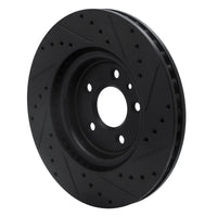R1 Concepts R1 09-10 Ford Taurus SHO Front Left Drilled & Slotted Black Brake Rotor