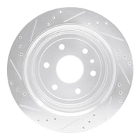 R1 Concepts R1 13-19 Cadillac XTS Rear Right Drilled & Slotted Silver Brake Rotor