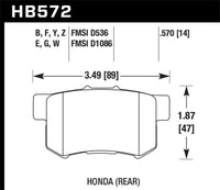Hawk Performance Hawk 02-04 Honda Civic Si / 99-08 Acura TL DTC-60 Race Rear Brake Pads