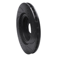R1 Concepts R1 04-11 Cadillac STS Front Left Drilled & Slotted Black Brake Rotor
