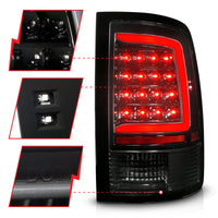ANZO 09-18 Dodge Ram 1500 Full LED Taillights w/ Sequential Black Housing/Clear Lens